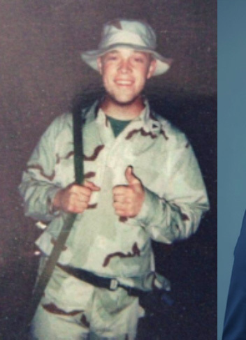 Brandon Sander during his Marine Corps service in Iraq